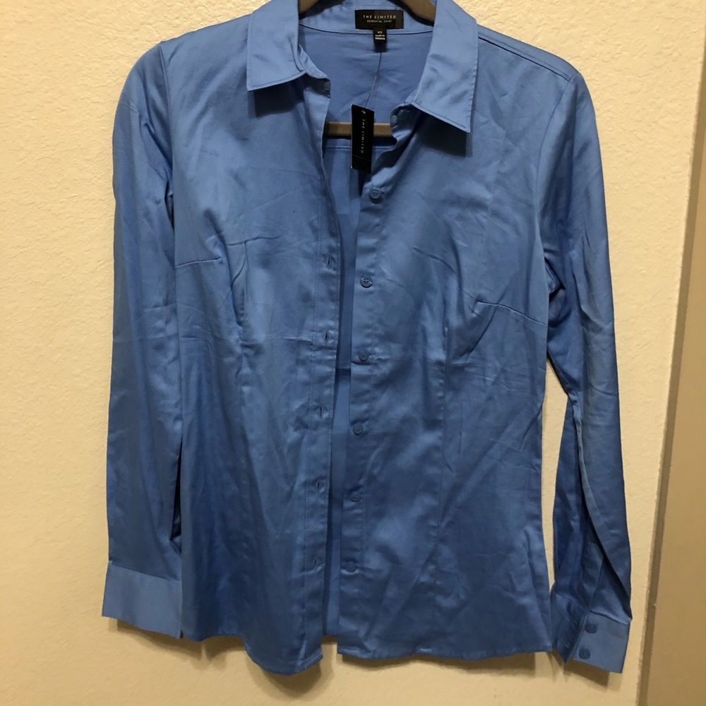 NWT The Limited True Blue Essential Button Down